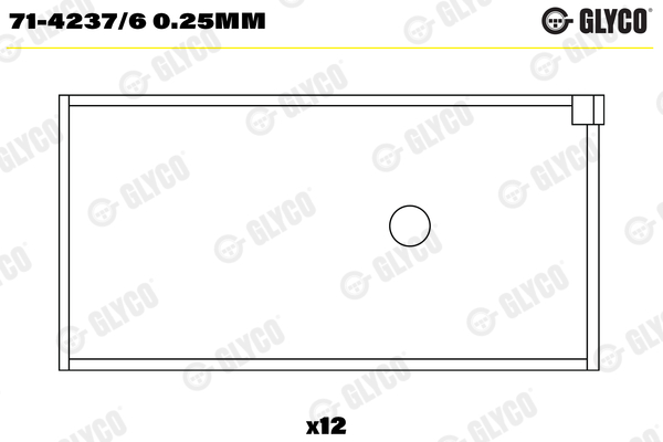 Drijfstanglager Glyco 71-4237/6 0.25mm