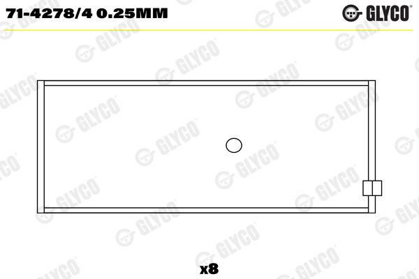 Drijfstanglager Glyco 71-4278/4 0.25mm