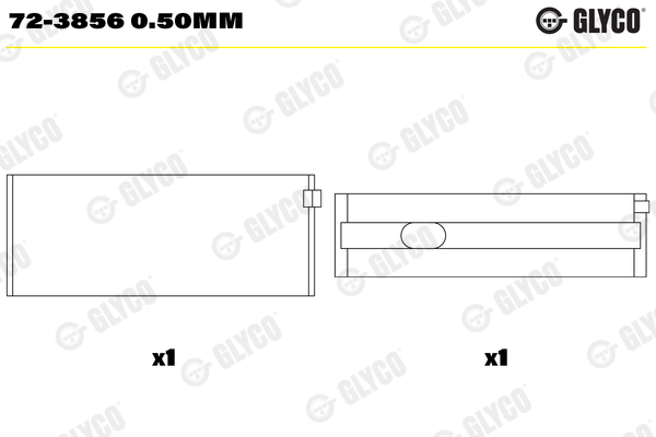 Hoofdlager Glyco 72-3856 0.50mm