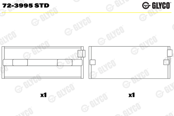 Hoofdlager Glyco 72-3995 STD