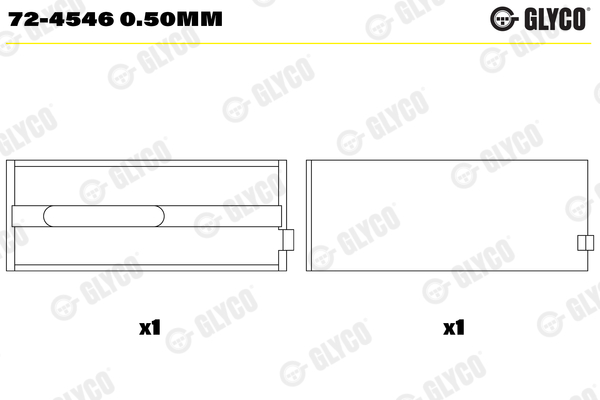 Hoofdlager Glyco 72-4546 0.50mm