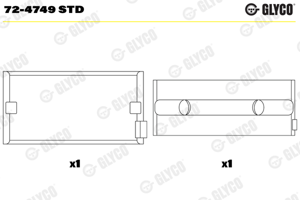 Hoofdlager Glyco 72-4749 STD