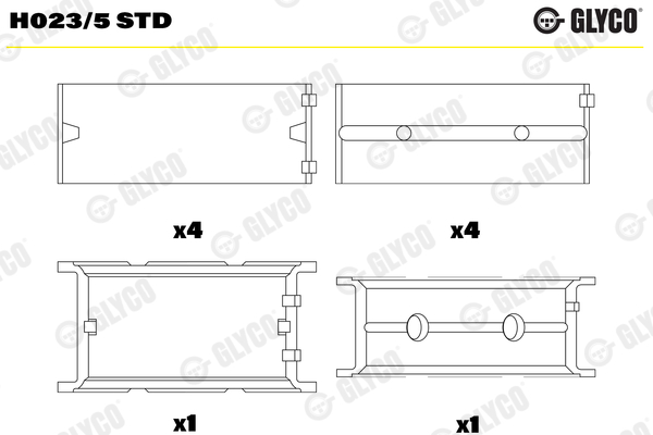 Hoofdlager Glyco H023/5 STD