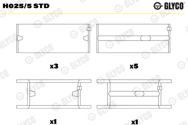 Hoofdlager Glyco H025/5 STD