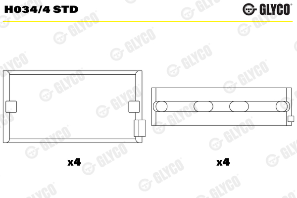 Hoofdlager Glyco H034/4 STD