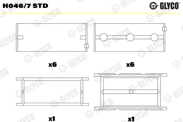 Hoofdlager Glyco H046/7 STD