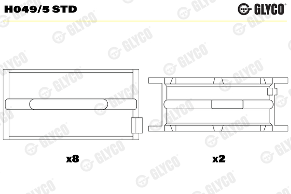 Hoofdlager Glyco H049/5 STD