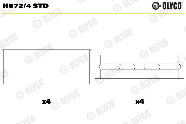 Hoofdlager Glyco H072/4 STD