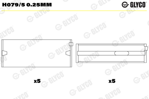 Hoofdlager Glyco H079/5 0.25mm