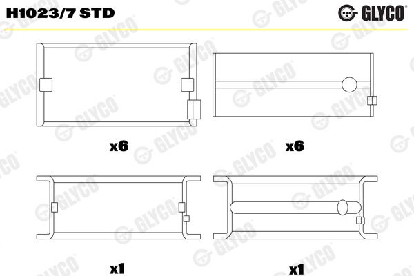 Hoofdlager Glyco H1023/7 STD