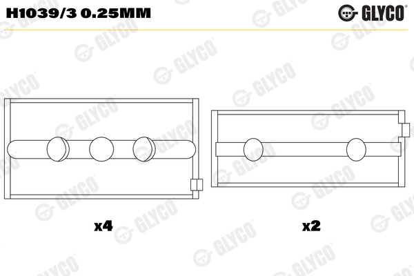 Hoofdlager Glyco H1039/3 0.25mm