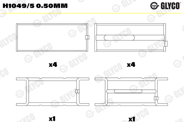 Hoofdlager Glyco H1049/5 0.50mm