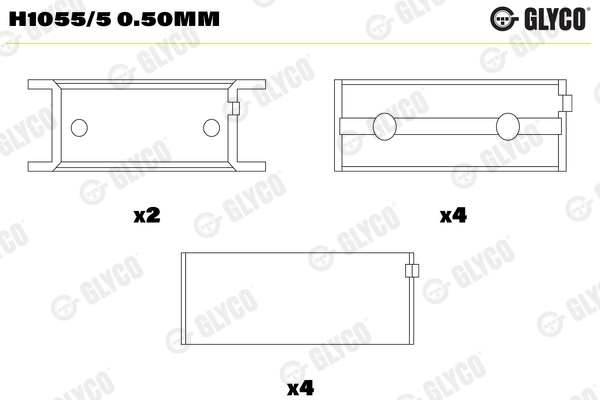 Hoofdlager Glyco H1055/5 0.50mm