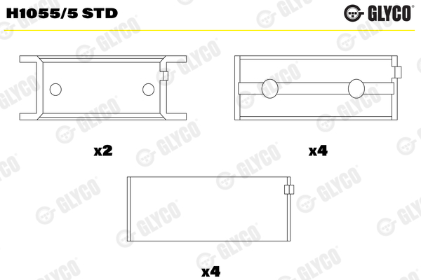 Hoofdlager Glyco H1055/5 STD