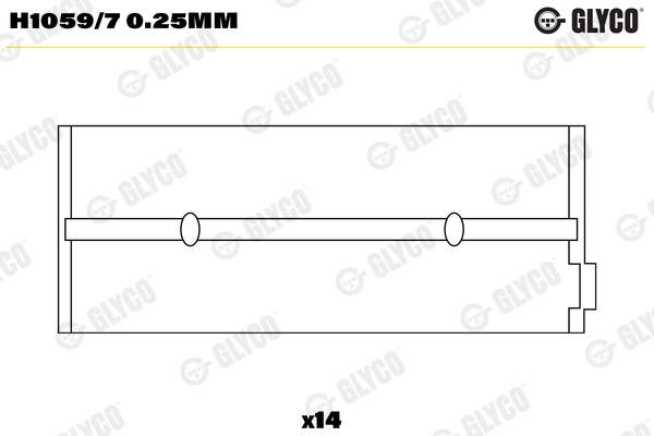 Hoofdlager Glyco H1059/7 0.25mm