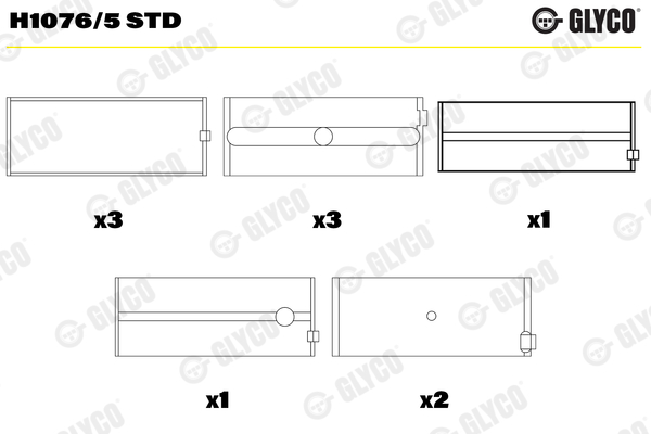 Hoofdlager Glyco H1076/5 STD