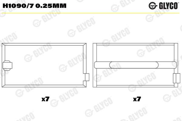 Hoofdlager Glyco H1090/7 0.25mm