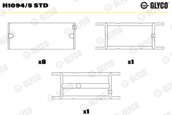 Hoofdlager Glyco H1094/5 STD