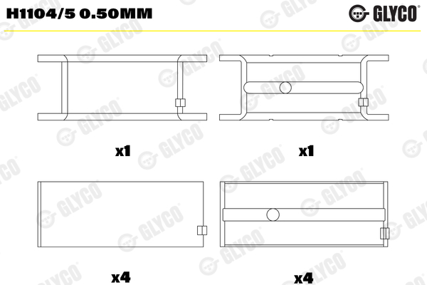 Hoofdlager Glyco H1104/5 0.50mm