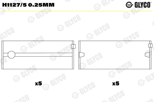 Hoofdlager Glyco H1127/5 0.25mm