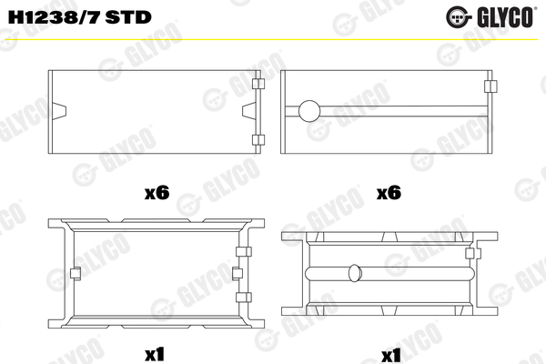 Hoofdlager Glyco H1238/7 STD