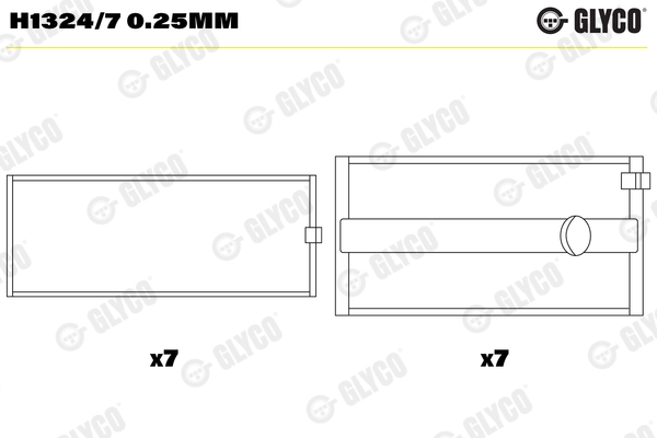 Hoofdlager Glyco H1324/7 0.25mm