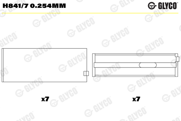 Hoofdlager Glyco H841/7 0.254mm