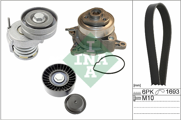 Poly V-riemen kit inclusief waterpomp INA 529 0534 30