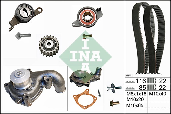 Distributieriem kit inclusief waterpomp INA 530 0010 30