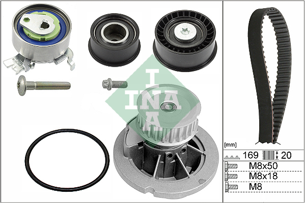 Distributieriem kit inclusief waterpomp INA 530 0078 32