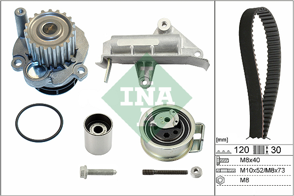 Distributieriem kit inclusief waterpomp INA 530 0177 30