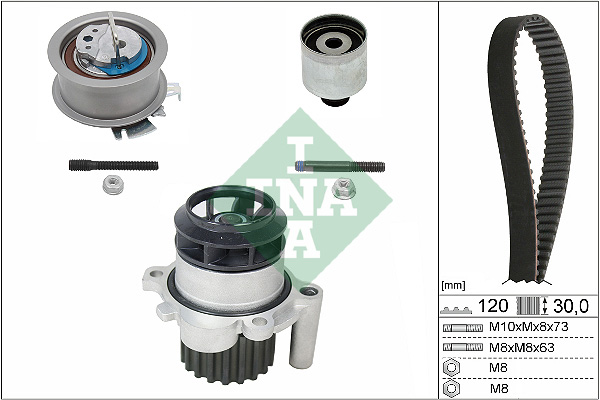 Distributieriem kit inclusief waterpomp INA 530 0201 30