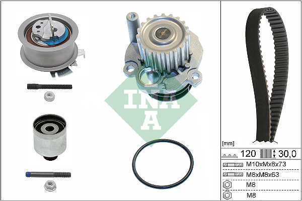 Distributieriem kit inclusief waterpomp INA 530 0201 32