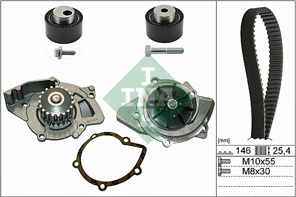 Distributieriem kit inclusief waterpomp INA 530 0234 30