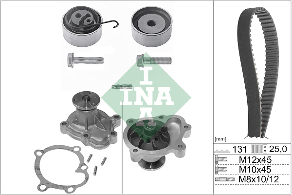 Distributieriem kit inclusief waterpomp INA 530 0338 30