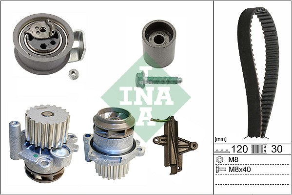 Distributieriem kit inclusief waterpomp INA 530 0340 30