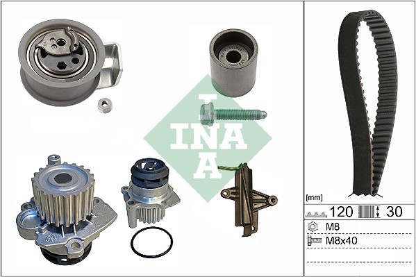 Distributieriem kit inclusief waterpomp INA 530 0340 31