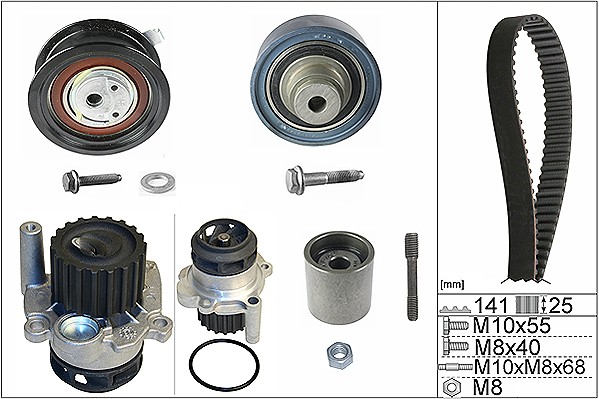 Distributieriem kit inclusief waterpomp INA 530 0361 32