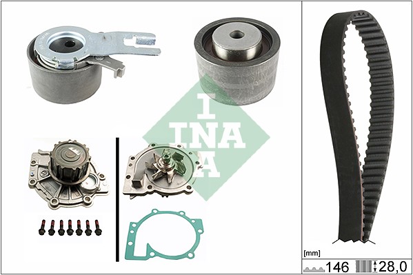 Distributieriem kit inclusief waterpomp INA 530 0421 30