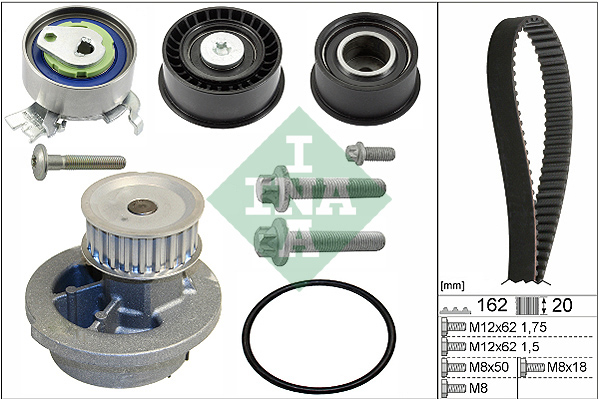 Distributieriem kit inclusief waterpomp INA 530 0443 30