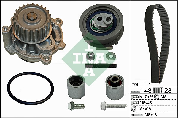 Distributieriem kit inclusief waterpomp INA 530 0445 32