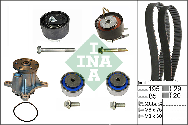 Distributieriem kit inclusief waterpomp INA 530 0469 30