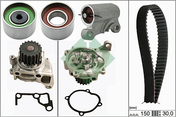 Distributieriem kit inclusief waterpomp INA 530 0519 30