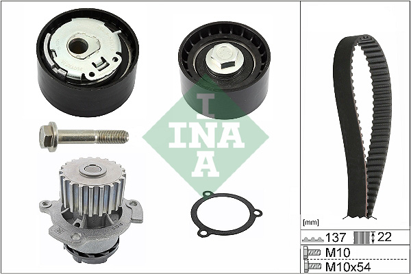 Distributieriem kit inclusief waterpomp INA 530 0536 30