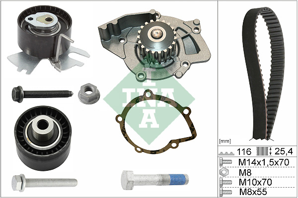 Distributieriem kit inclusief waterpomp INA 530 0558 31