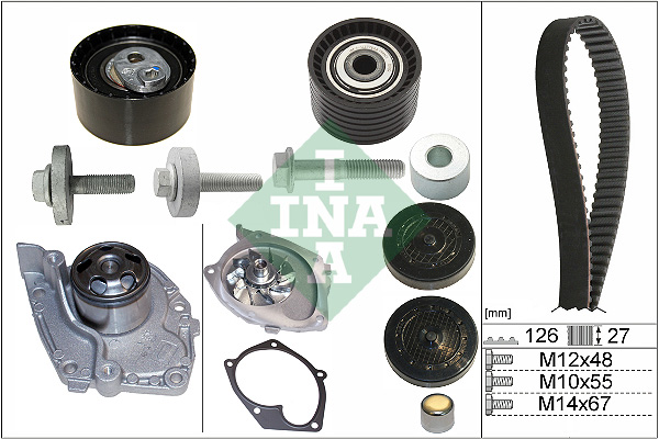 Distributieriem kit inclusief waterpomp INA 530 0638 30