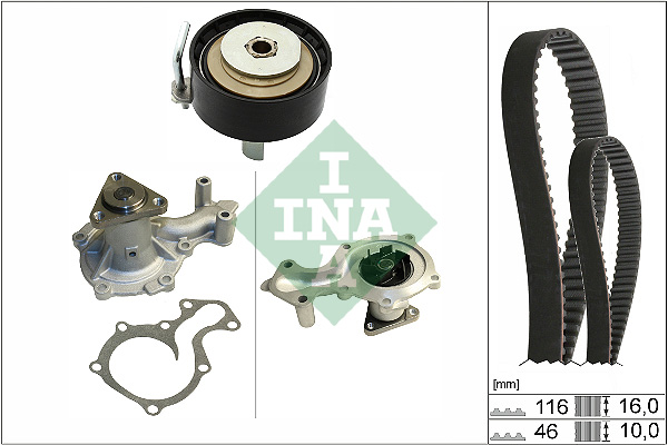 Distributieriem kit inclusief waterpomp INA 530 0700 30