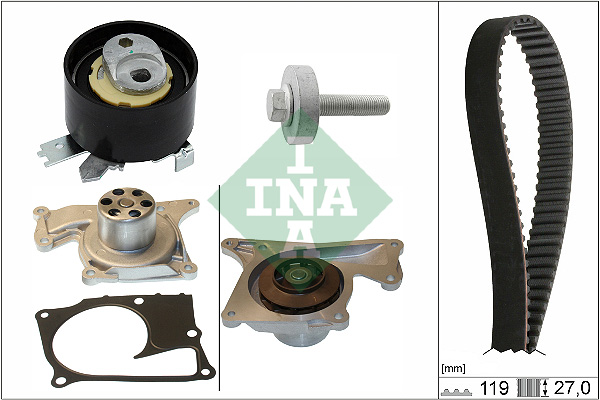 Distributieriem kit inclusief waterpomp INA 530 0843 30