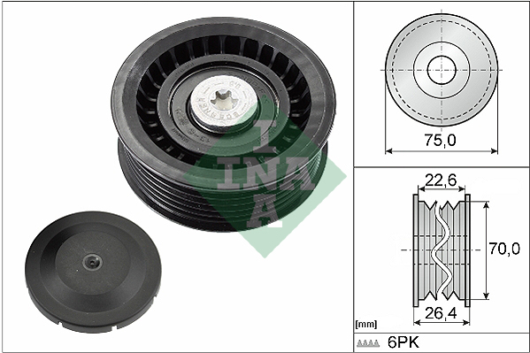 Geleiderol (poly) V-riem INA 532 0344 10