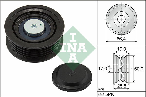 Geleiderol (poly) V-riem INA 532 0642 10